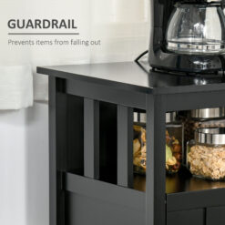 Alternative view of Sideboard Buffet Cabinet, Coffee Bar Cabinet with 2 Doors and Adjustable Shelves, Console Table for Kitchen Entryway Living Room, Black