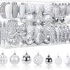 106pcs christmas ornaments set white christmas ornaments