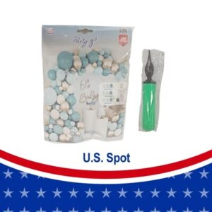 Alternative view of Balloon Arch Kit – Dusty Blue, Gold & White Party Balloon Decoration Set (138 PCS)