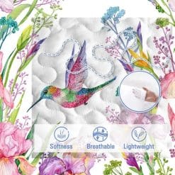 Alternative view of Summer Blanket – Lightweight Floral Duvet Cover Reversible Quilt Set for Breathable Comfort