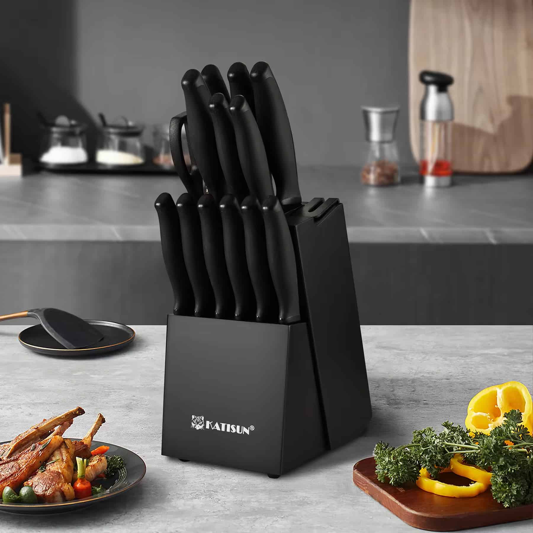 Knife Set With Block – Powerful 15-Piece Chef Kitchen Knife Set for Effortless Cutting - Image 6