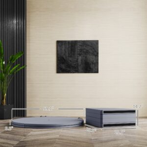 Alternative view of Foldable Crash Mat, Pole Padding with Carrying Handles and EPE Foam for Dance Training and Exercise, Gray