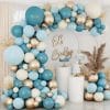 balloon arch kit dusty blue gold and white party decorations
