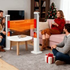 Alternative view of Fast Heating Oscillating Space Heater - 120° Wide Angle 30% Faster Warmth, 3D Flame, 5 Timer & Remote Control, Safe Quiet Heater For Bedroom Office