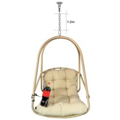 Alternative view of Hanging Egg Chair - Indoor/Outdoor Woven Rattan Swing Chair - 350lb Capacity