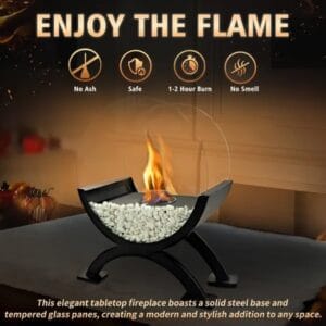 Alternative view of Tabletop Fireplace – Indoor Tabletop Fire Pit Bio Ethanol Fireplace