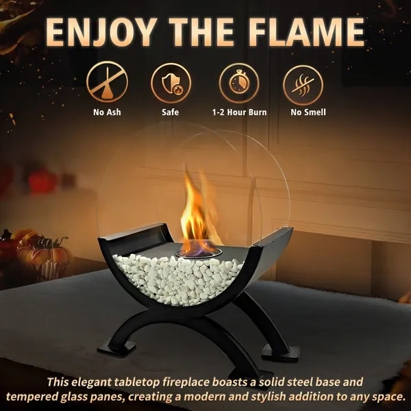 Tabletop Fireplace – Indoor Tabletop Fire Pit Bio Ethanol Fireplace - Image 2