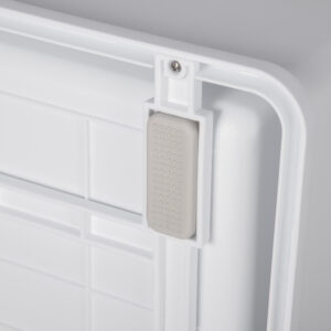 Alternative view of Fully Enclosed Cat Litter Box with Front Entry and Top Exit, Plastic, Gray & White