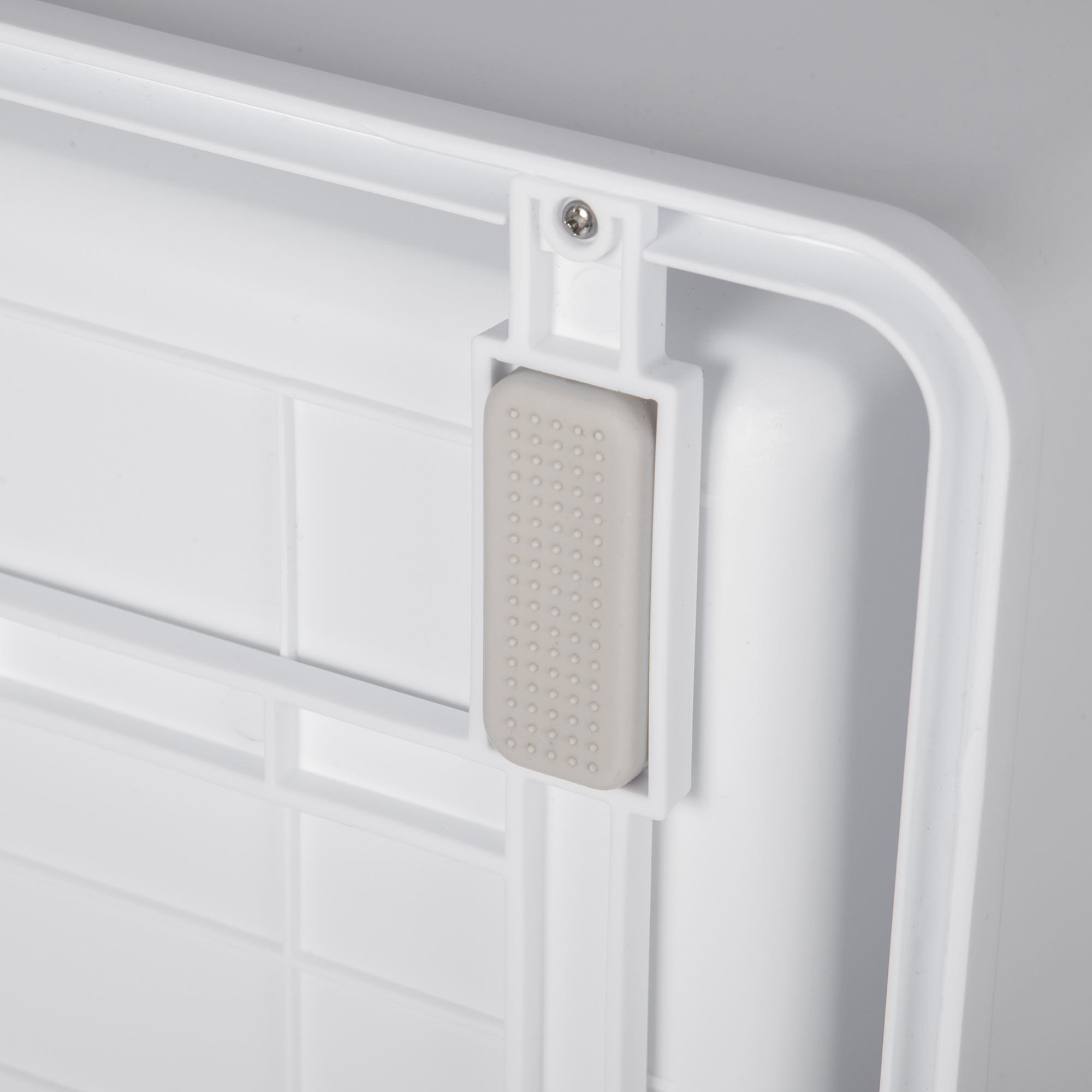 Fully Enclosed Cat Litter Box with Front Entry and Top Exit, Plastic, Gray & White - Image 2