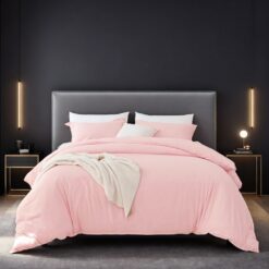 Pink Extra Large Duvet Cover Set Crafted From Premium Colorfast Fabric That's Breathable, Fade-resistant And Luxuriously Soft. Features Modern Luxury Hotel Design Suitable For All Seasons. Perfect For