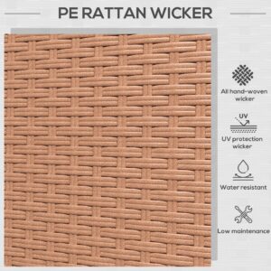 Alternative view of Patio Couch PE Wicker Deep Seating Outdoor Sofa with Removable Cushions, 3 Seater Rattan Sofa, Outdoor Furniture for Balcony, Deck, Garden and Poolside, Sand