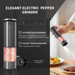 Alternative view of 2 Sets Of Electric Salt And Pepper Grinders - Battery-powered, Adjustable For Grinding Fineness, Suitable For Home Kitchens, Made Of Durable Plastic (not Available On Walmart Platform)