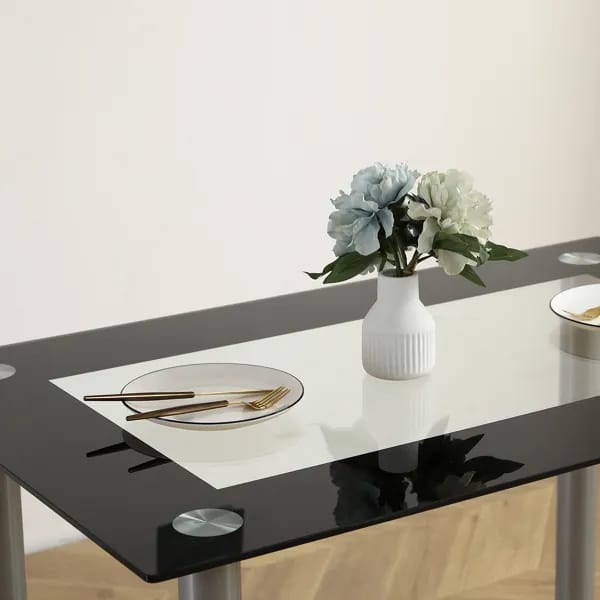 Dining Table – Stunning Modern Glass 4-Seater Dining Table Set - Image 7