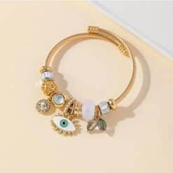 Alternative view of Charm Bracelet – Elegant & Powerful Gold Heart Charm Bracelet for Women