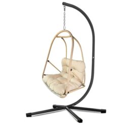 Alternative view of JESE Swing Egg Chair With Stand – Foldable Hanging Chair For Indoor & Outdoor Use – 300lbs Capacity