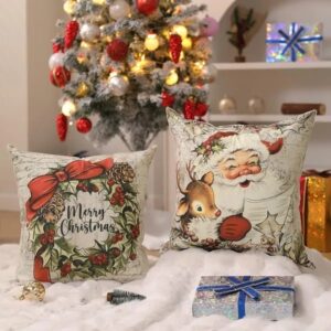 Alternative view of Christmas Pillow Covers – Cozy Premium Vintage Set for Effortless Holiday Decor