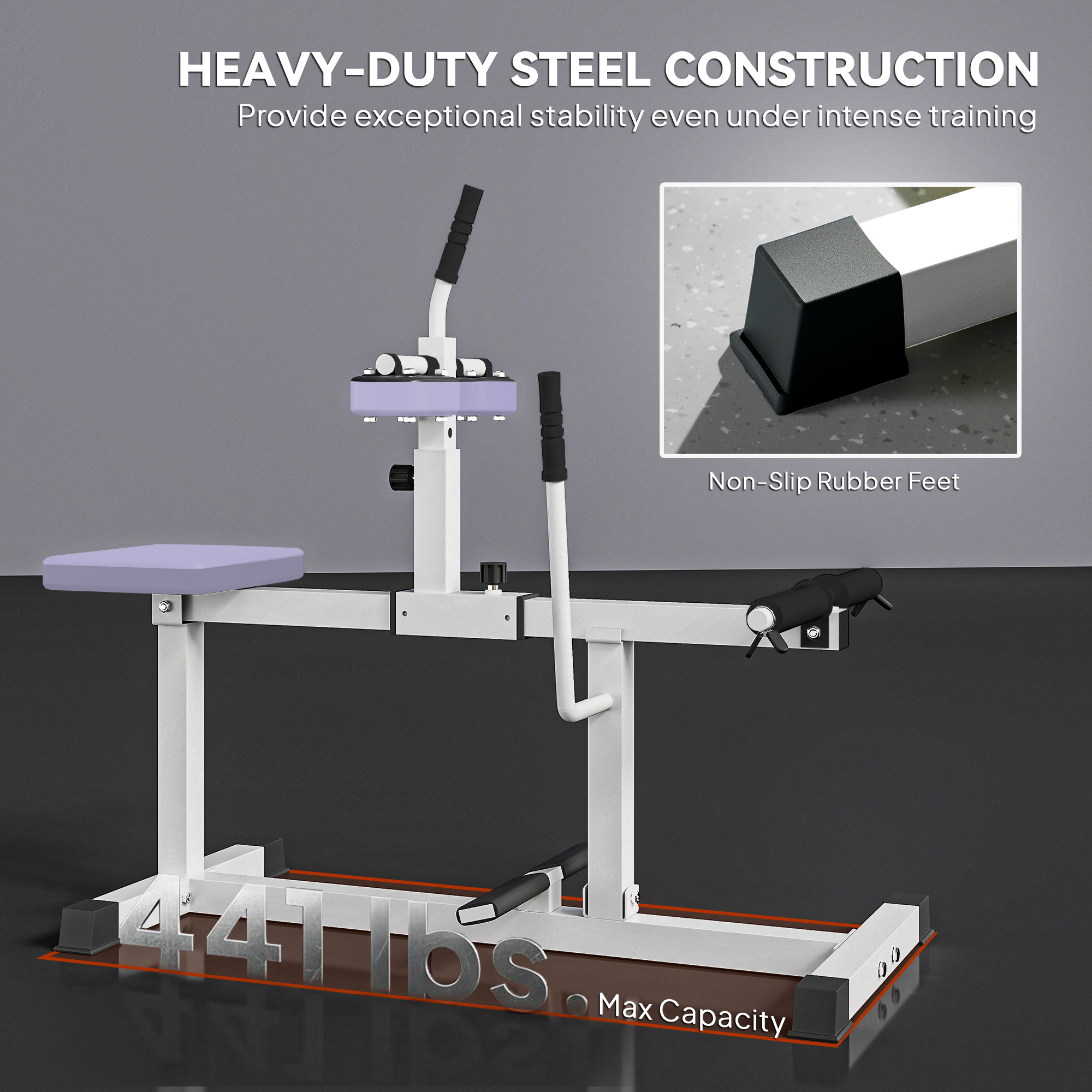 Adjustable Steel Seated Calf Raise Exercise Strength Training Gym Equipment, Purple - Image 3