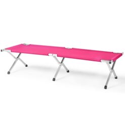 Portable Folding Camping Cot With Carrying Bag Army Pink