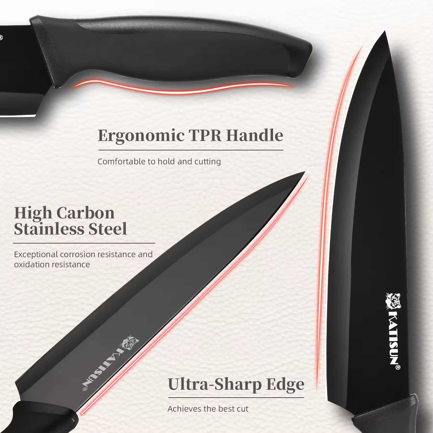 Knife Set With Block – Powerful 15-Piece Chef Kitchen Knife Set for Effortless Cutting - Image 4