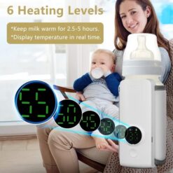 Alternative view of Portable Bottle Warmer On The Go Baby Milk Warmer Milk Formula Warmer For Travel With 6 Heating Levels USB Rechargeable Keep Milk Warm For 5 Hours