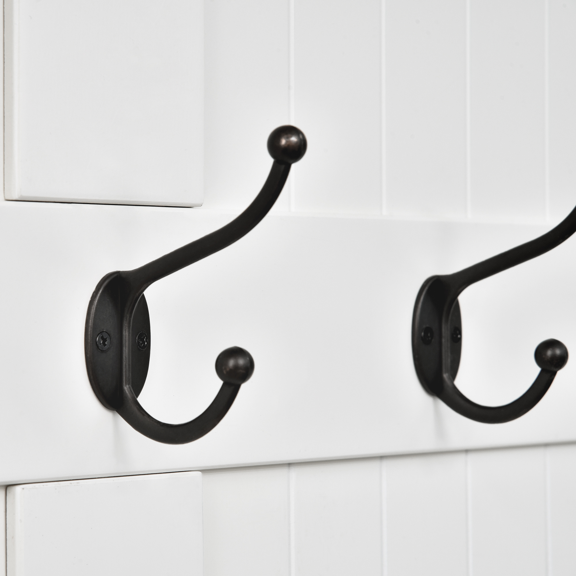 3-In-1 Entryway Bench with Coat Rack, Hall Tree with Bench and Shoe Storage, 5 Hooks for Hallway Cream White - Image 7