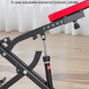 Alternative view of Squat Machine, Deep Squat Rowing Machine For Home, Easy Setup & Foldable Exercise Equipment, Glute Trainer Machine With 12-Gear Adjustable Resistance, Glutes & Leg Home Workout Machine, Black