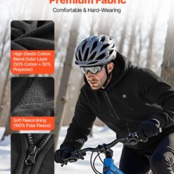 Alternative view of Heated Jacket Hoodie For Men Women, Heated Sweatshirt Unisex Full-Zip With 7.4V 16000mAh Power Bank Pack, 5 Heating Zones, 3 Temp Levels, 4-8H Warmth, For Winter Outdoor Camping, Black, XL Size