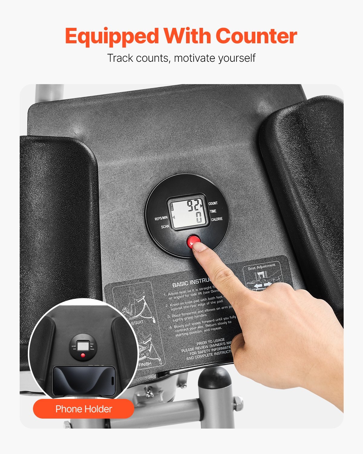 AB Workout Machine, Ab Workout Equipment At Home Gym, Core & Abdominal Trainers For Women, 440 Lbs Weight Capacity Strength Training Ab Cruncher, Foldable Adjustable Fitness Exerciser - Image 4