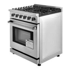 Gas Range Oven, 30 Inches Width, Freestanding Stainless Steel Stove And Oven With 5 Sealed Cooktop Burners, Easy Reach Racks, Storage Drawer, 4.8 Cu. Ft. Capacity, For Apartment, Home, Kitchen