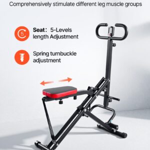 Alternative view of Squat Machine, Deep Squat Rowing Machine For Home, Easy Setup & Foldable Exercise Equipment, Glute Trainer Machine With 3 High-Strength Resistance Bands, Glutes & Leg Home Workout Machine, Black