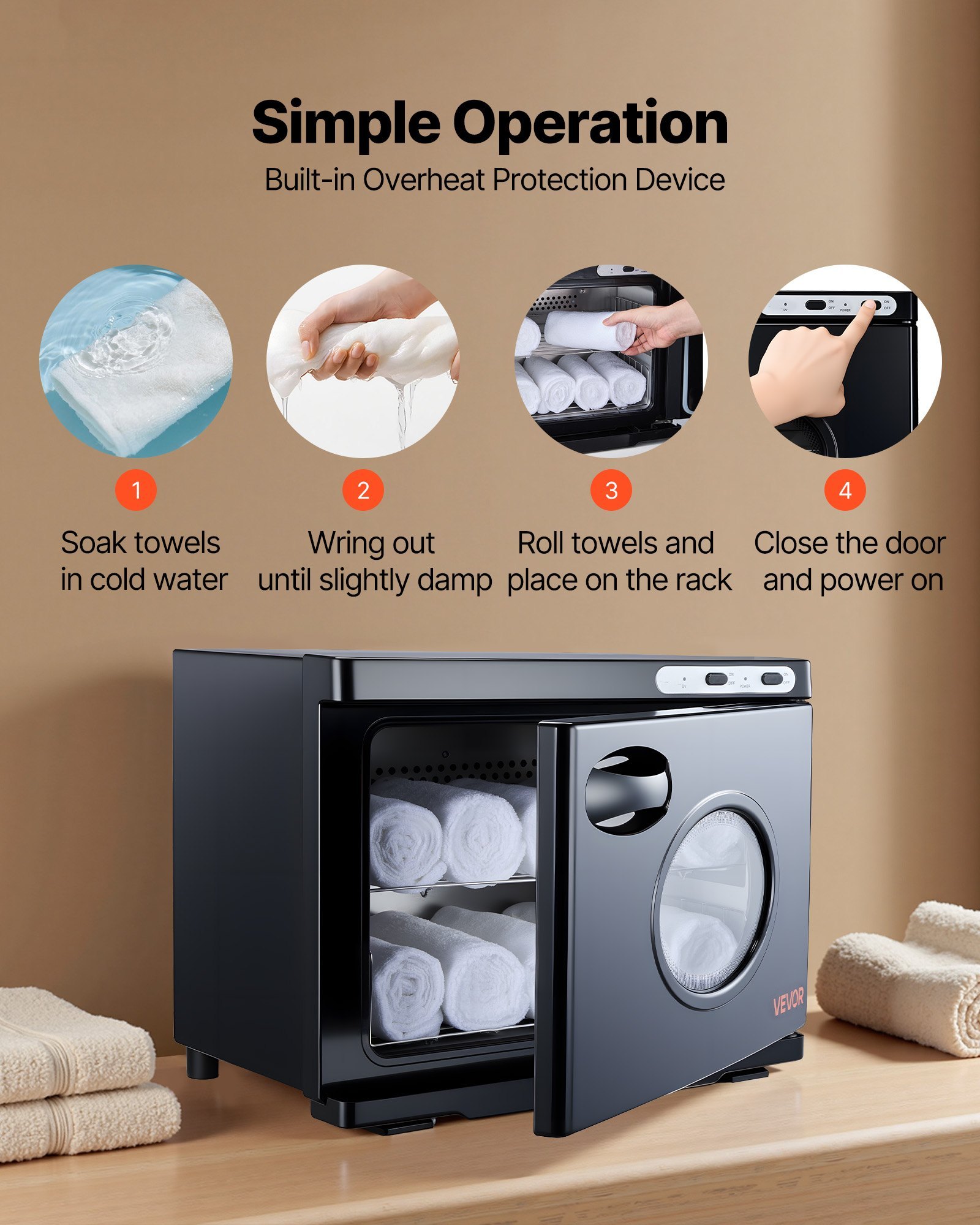 Hot Towel Warmer, 5 Gal Large Towel Warmer Cabinet With See Through Window, Clip & Stainless Steel Racks, Holds Up 36 Towels, All-Round Heating Cabinet For Spa, Barber, Manicures, Massage, Salon - Image 5