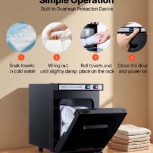 Alternative view of Hot Towel Warmer, 1.1 Gal Small Towel Warmer Cabinet With Clip & Stainless Steel Rack, Holds Up 8-12 Towels, Portable All-Round Heating Cabinet For Spa, Barber, Manicures, Massage, Salon, Black