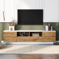 Alternative view of Modern TV Stand For TVs Up To 80'' , Media Console With Multi-Functional Storage, Entertainment Center  With Door Rebound Device, TV Cabinet For Living Room,Bedroom