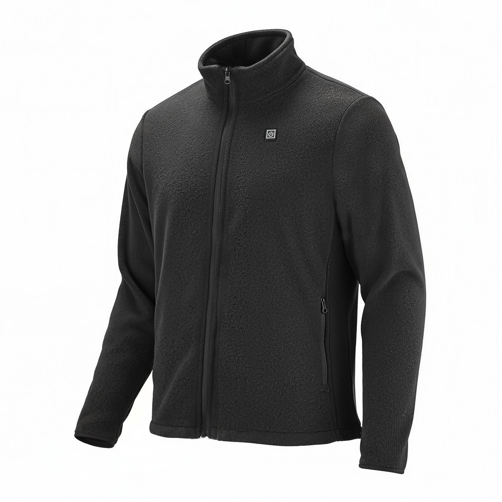 Heated Fleece Jacket For Men, Heated Sweatshirt With 7.4V 16000mAh Rechargeable Power Bank Pack, 6 Heating Zones, 3 Temp Levels, 3h/6h/10h Warmth, For Winter Outdoor Camping, Black, XL Size