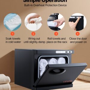 Alternative view of Hot Towel Warmer, 1.76 Gal Small Towel Warmer Cabinet With Clip & Stainless Steel Rack, Holds Up 12 Towels, Portable All-Round Heating Cabinet For Spa, Barber, Manicures, Massage, Salon, Black
