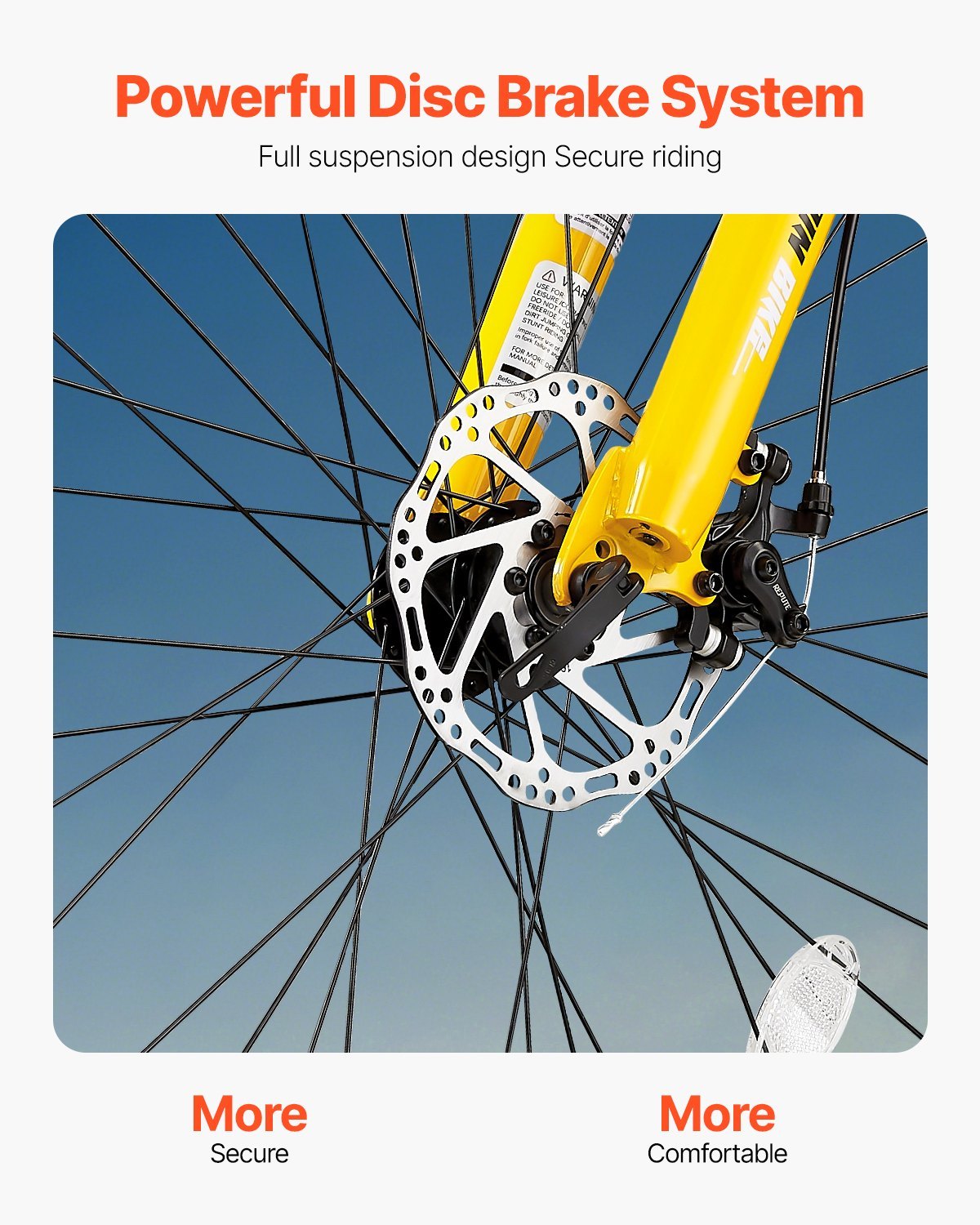 VEVOR Mountain Bike 29 Inch MTB Bicycle With Full Dual Suspensio, 24 Speeds Twist Shifting Comfort Saddle Dual Disc Brakes Aluminum Alloy Frame Adult Sport Cycling Bicycle For Men - Image 3