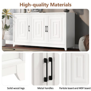 Alternative view of VIBE HAUS TV Stand For TVs Up To 65 Inches, Modern Entertainment Center Media Console Cabinet With 2 Spacious Storage Space, Solid Wood Legs For Living Room