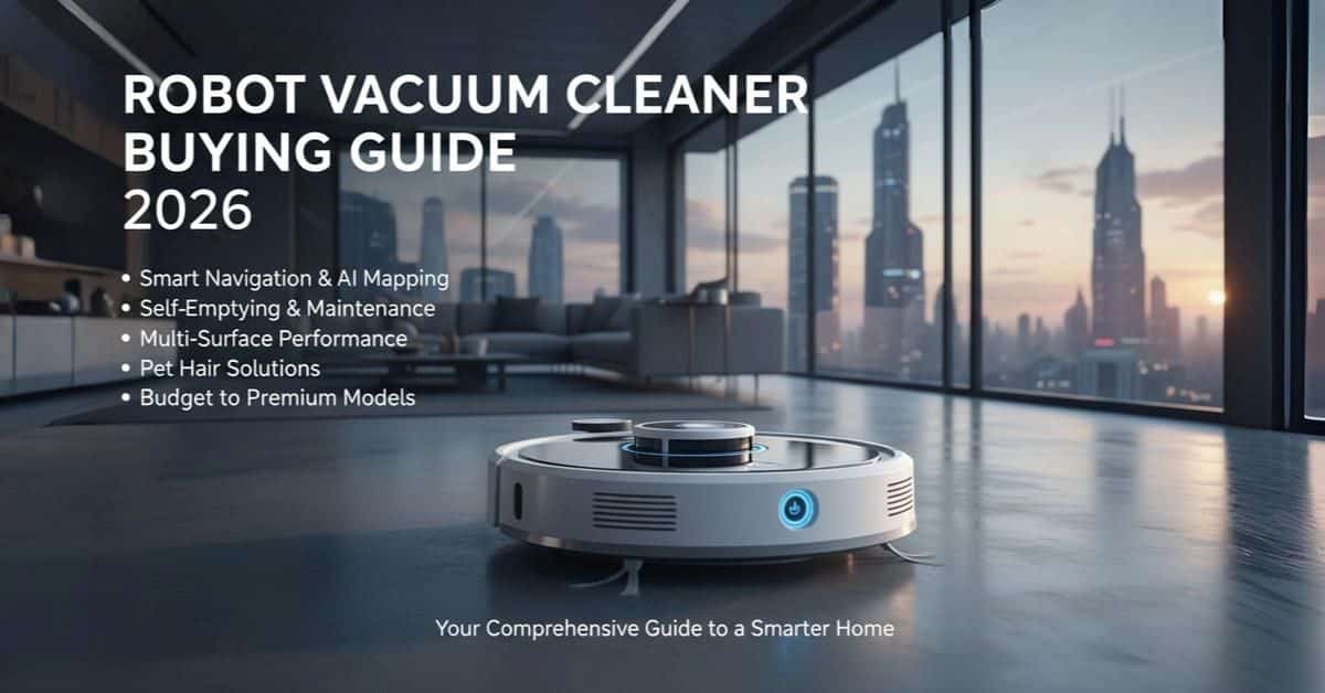 robot vacuum cleaner cleaning a modern home floor automatically