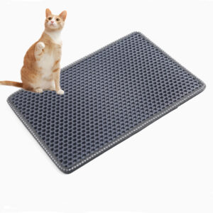 litter mat for cats double layer waterproof grey 21x14 inch