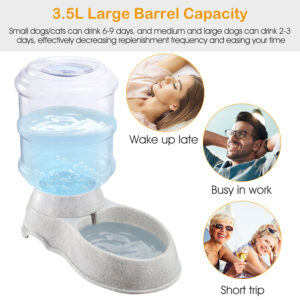 Alternative view of Gravity Water Bowl – 3.5L Auto Pet Water Dispenser for Cats & Dogs
